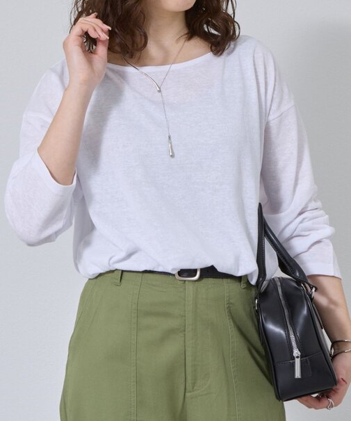 スラブシアー天竺長袖プルオーバー