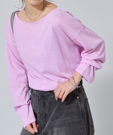 スラブシアー天竺長袖プルオーバー