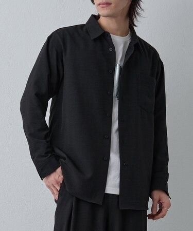 【セットアップ対応】テックリネン長袖シャツ