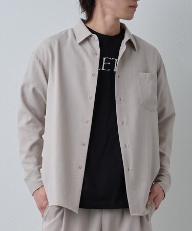 【セットアップ対応】テックリネン長袖シャツ