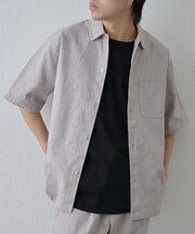 【セットアップ対応】ウォッシャブルリネン半袖シャツ