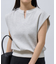 【WEB限定】ワッフルキーネックフレンチスリーブトップス