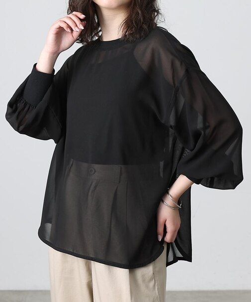 【リバイバル】長袖シアートップス＆キャミセット