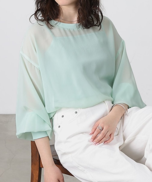 【リバイバル】長袖シアートップス＆キャミセット