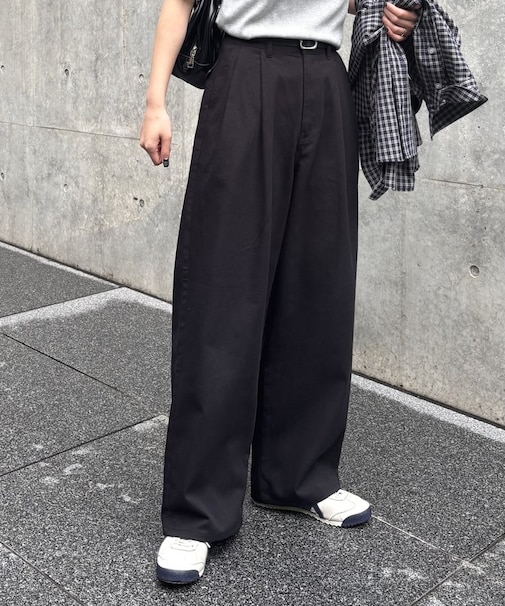 【PIKO＆LEI企画】2タックコットンツイルストレートパンツ
