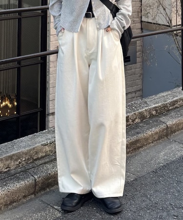 【PIKO＆LEI企画】2タックコットンツイルストレートパンツ