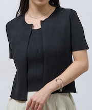 【WEB限定】アンサンブルライクリブニットカーディガン