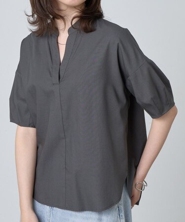 【セットアップ対応】ナイロンカバーリングスキッパーブラウス