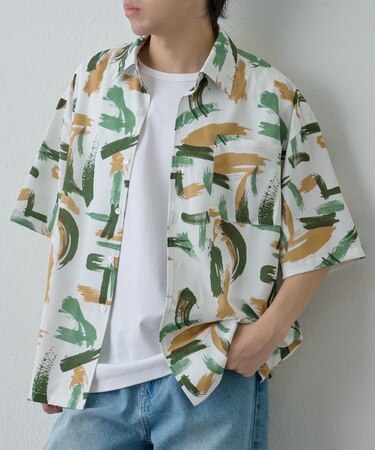 ペイント柄半袖シャツ