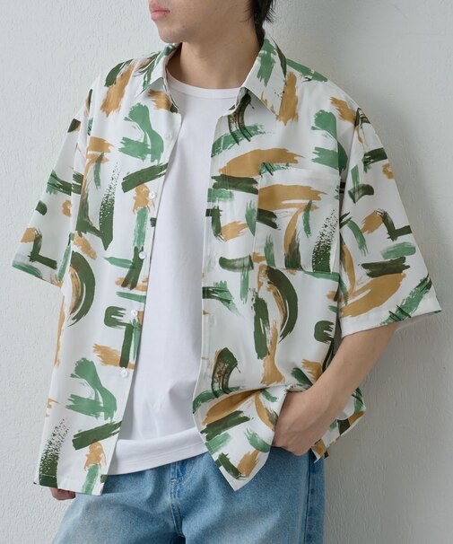 ペイント柄半袖シャツ