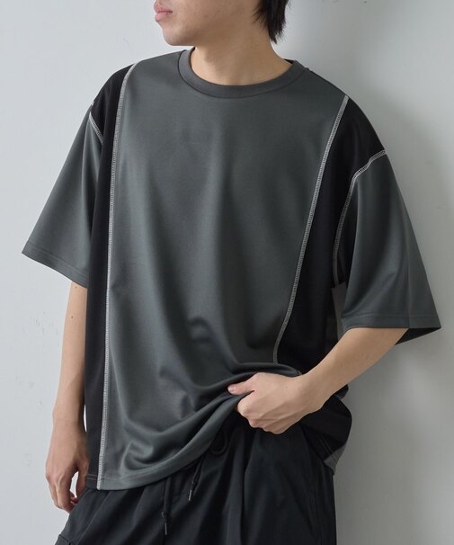 ポンチバイカラー切替Tシャツ