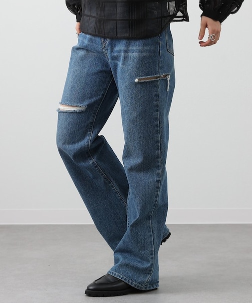 【S~Lサイズ展開】ダメージデニムパンツ