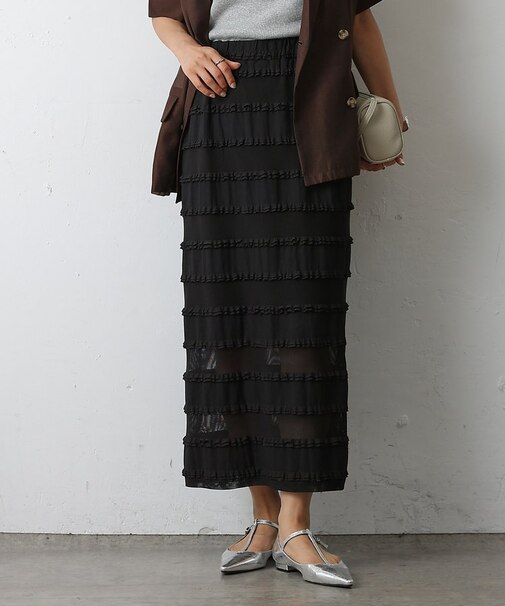 フリルレースロングスカート