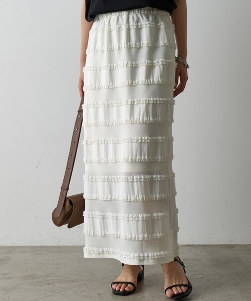 フリルレースロングスカート