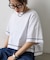 スマートワイドクロップド配色ステッチTシャツ