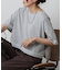 スマートワイドクロップド配色ステッチTシャツ
