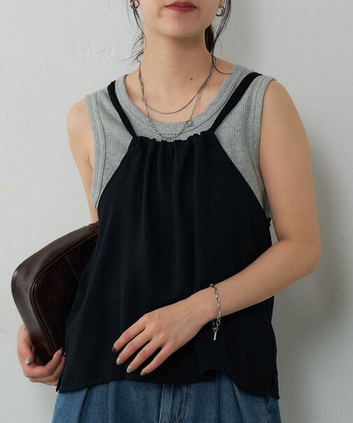 【セットアップ対応】リネンライクキャミブラウス