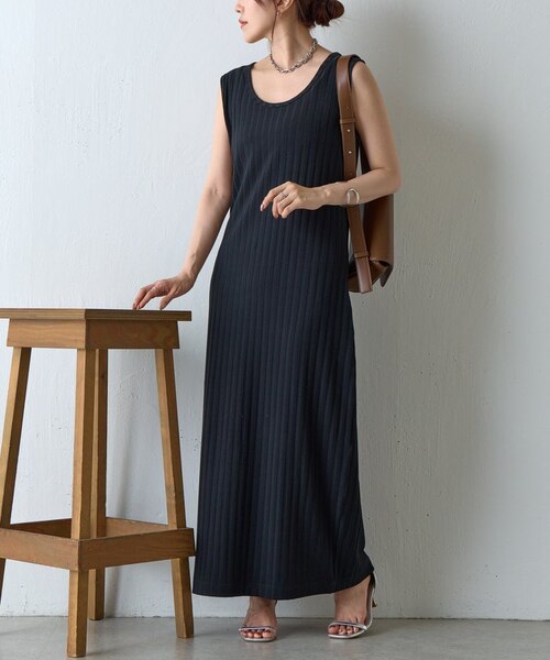 美品★キートンノースリーブワンピース ワイドリブノースリーブワンピース｜コロニートゥーワン