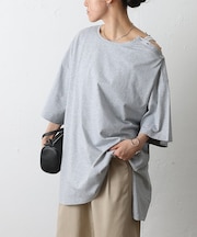 肩ボタンビッグシルエットTシャツ