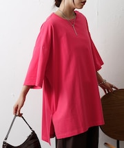 肩ボタンビッグシルエットTシャツ