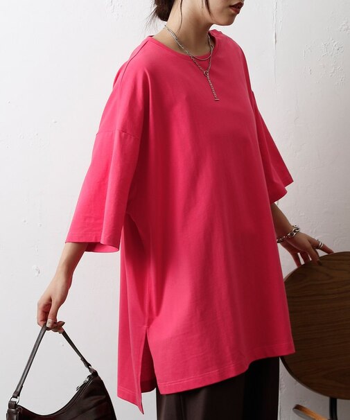 肩ボタンビッグシルエットTシャツ