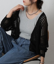 メッシュ編みカーディガン