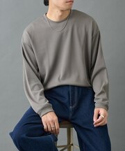 ドレープリブクルー長袖T