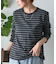 ボーダークルーネック長袖Tシャツ
