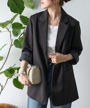 【セットアップ対応】ロングテーラードジャケット