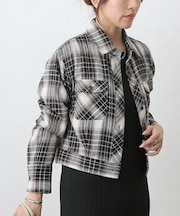 チェックブルゾンシャツ