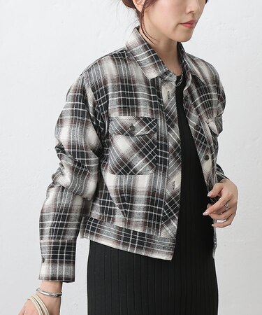 チェックブルゾンシャツ