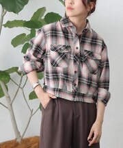 チェックブルゾンシャツ