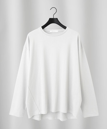 フェードコットンラウンドヘム長袖TEE