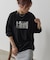 箔プリント袖リブ長袖Tシャツ