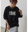 箔プリント袖リブ長袖Tシャツ