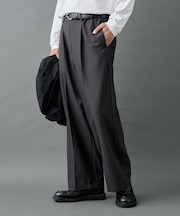 【セットアップ対応】ウォッシャブルストレッチワイドスラックス