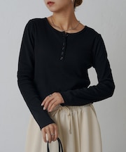【WEB限定】ヘンリーネックテレコロングスリーブTee
