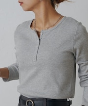 【WEB限定】ヘンリーネックテレコロングスリーブTee