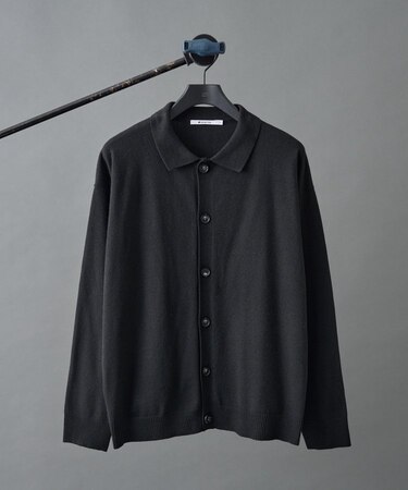 ウォッシャブルニットポロカーディガン