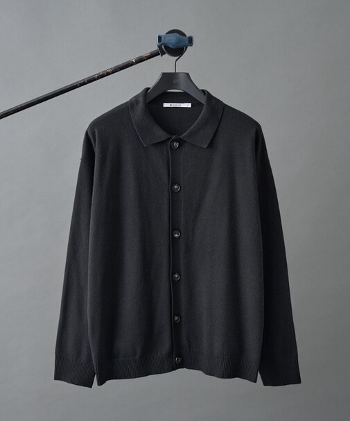 ウォッシャブルニットポロカーディガン