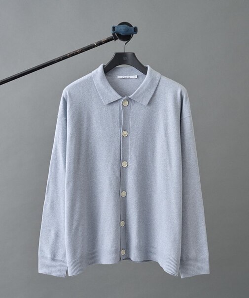 ウォッシャブルニットポロカーディガン