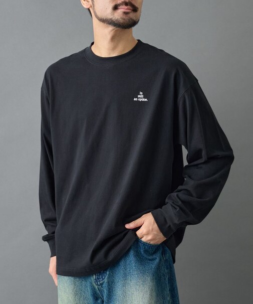 ピーチスキン刺繍ロングスリーブT