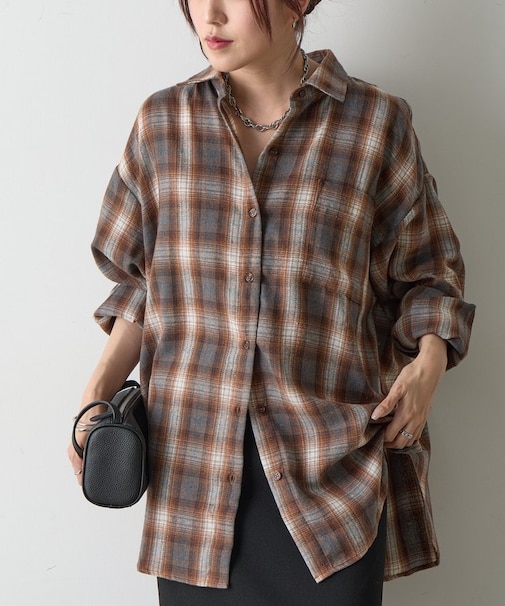 ライトフランネルチェックオーバーシャツ