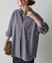 刺繍ロゴコットンシャツ