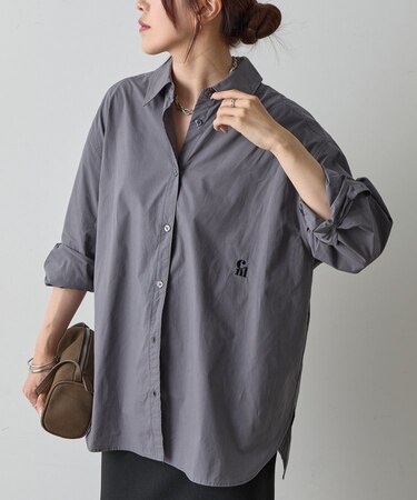 刺繍ロゴコットンシャツ