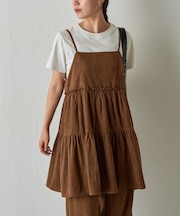 フェイクスエードティアードミニキャミワンピース