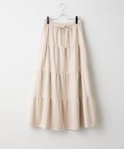 【セットアップ対応】カットスエードティアードスカート