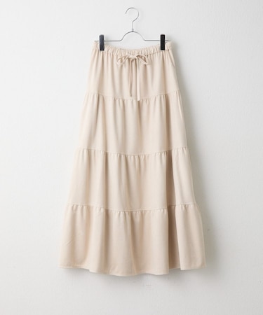 【セットアップ対応】カットスエードティアードスカート