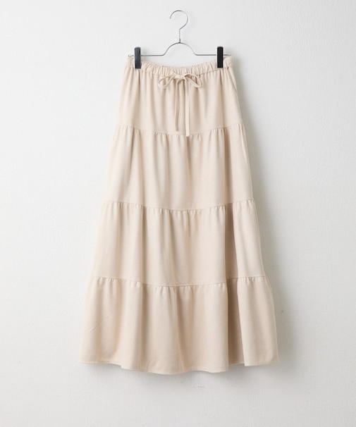 【セットアップ対応】カットスエードティアードスカート