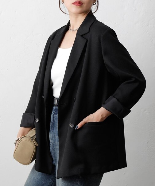 【セットアップ対応】ウールライクオーバーテーラードジャケット